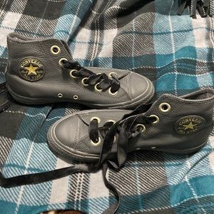 Leather all star high top convers